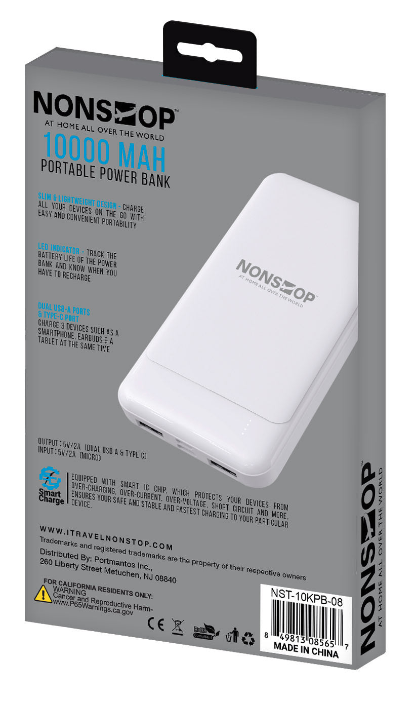 NONSTOP 10000 MAH Portable Power Bank