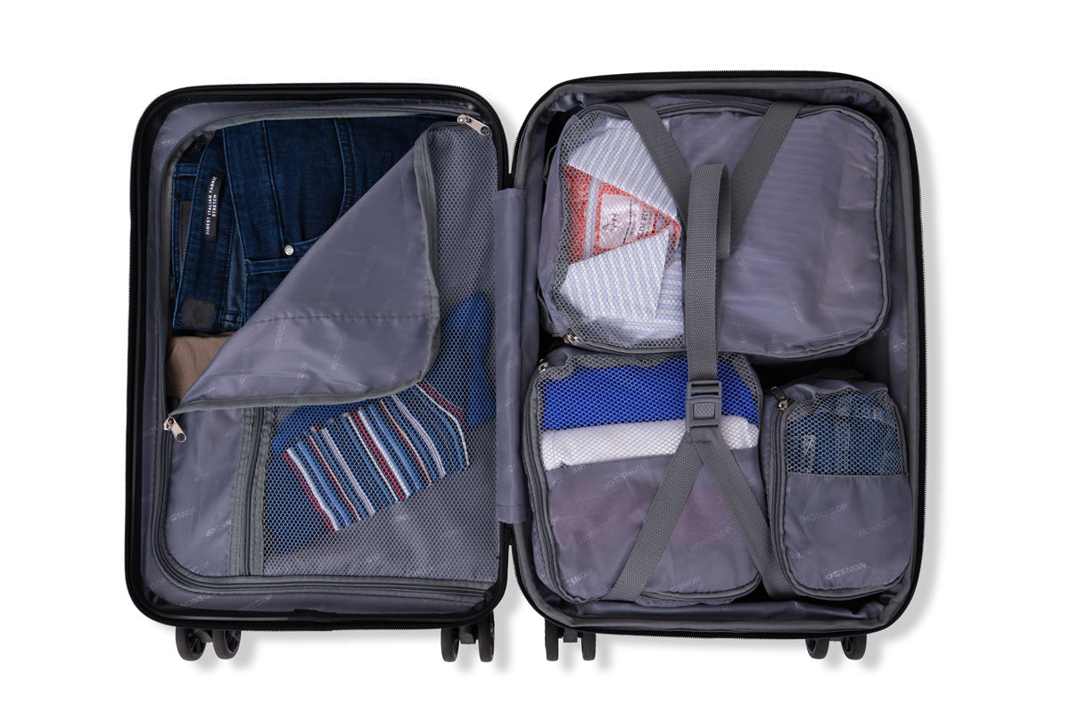 NONSTOP New York Elite Luggage Expandable Lightweight Spinner Wheels hard side shell Travel Suitcase Set, TSA Lock, Double USB Port, 3 packing cubes