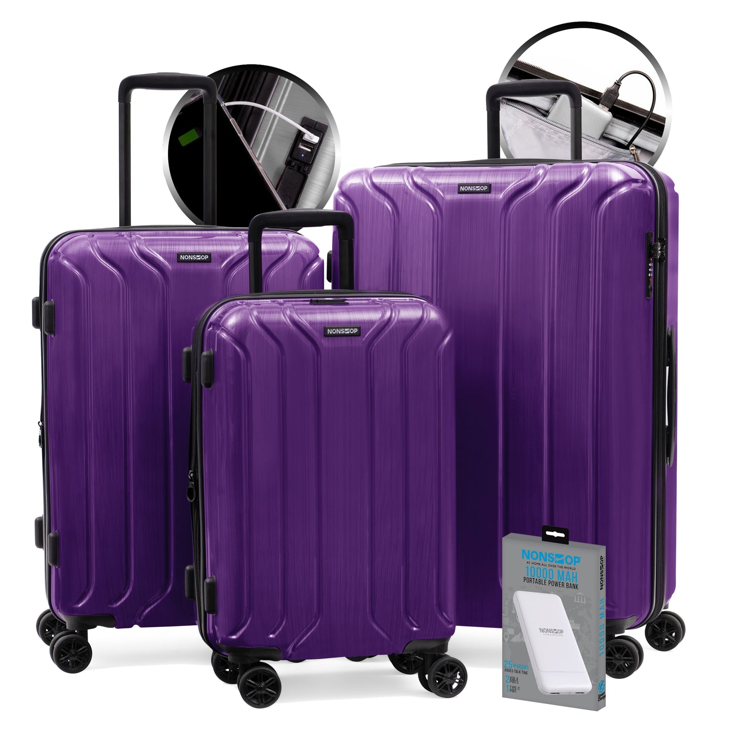 gallery|NS-NYE181-400+5KSL-08|Purple|3-piece Set (20/24/28) W/Power Bank|image-1