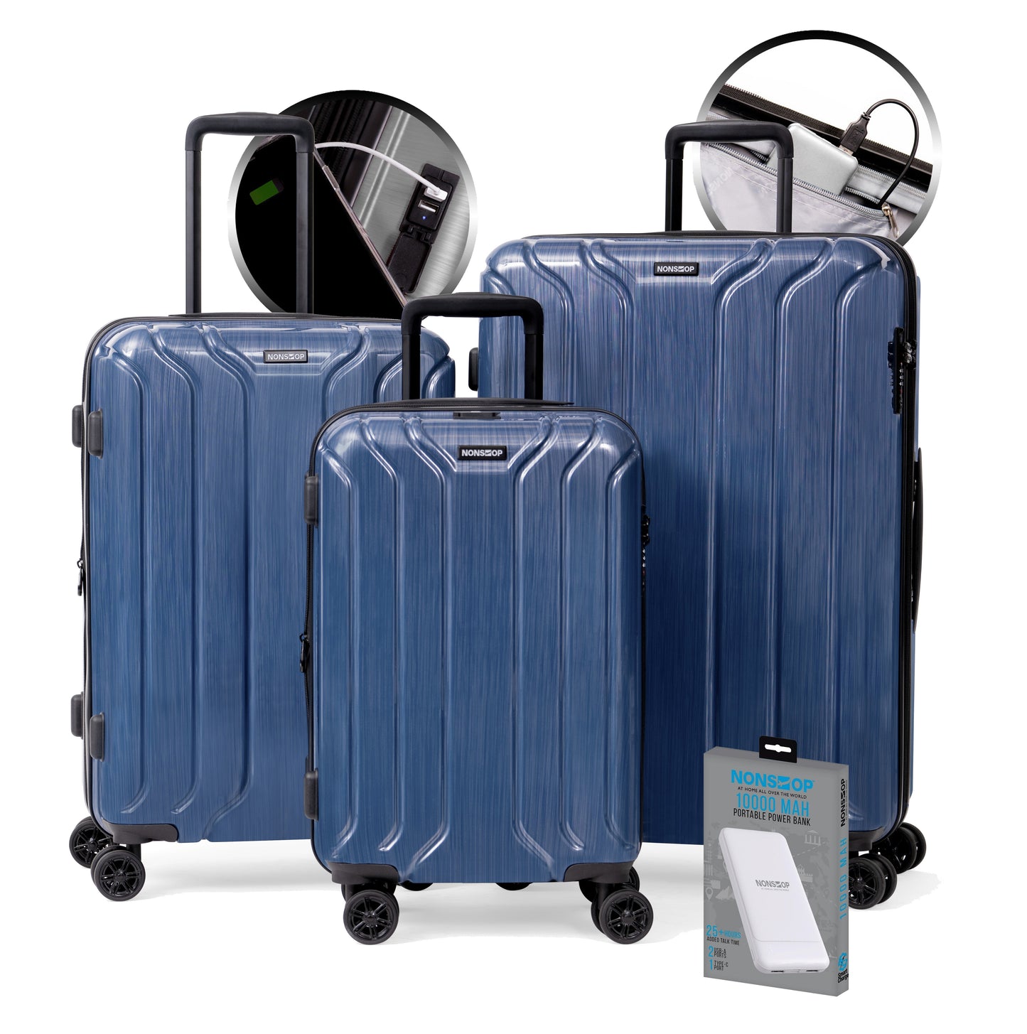 gallery|NS-NYE181-602+5KSL-08|Denim Blue|3-piece Set (20/24/28) W/Power Bank|image-1