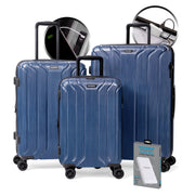gallery|NS-NYE181-602+5KSL-08|Denim Blue|3-piece Set (20/24/28) W/Power Bank|image-1