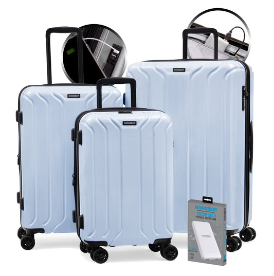 gallery|NS-NYE181-605+5KSL-08|Sky Blue|3-piece Set (20/24/28) W/Power Bank|image-1
