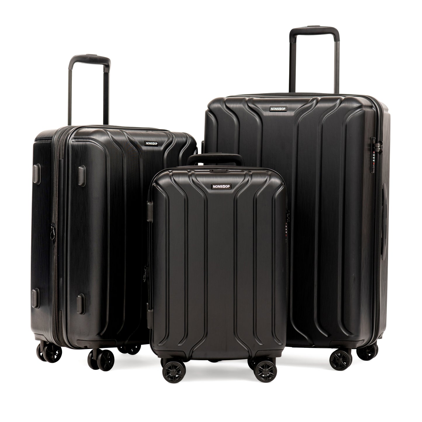 NEW YORK 3 Piece Set (20"/24"/28") 4-Wheel Luggage Set + 3 packing cubes
